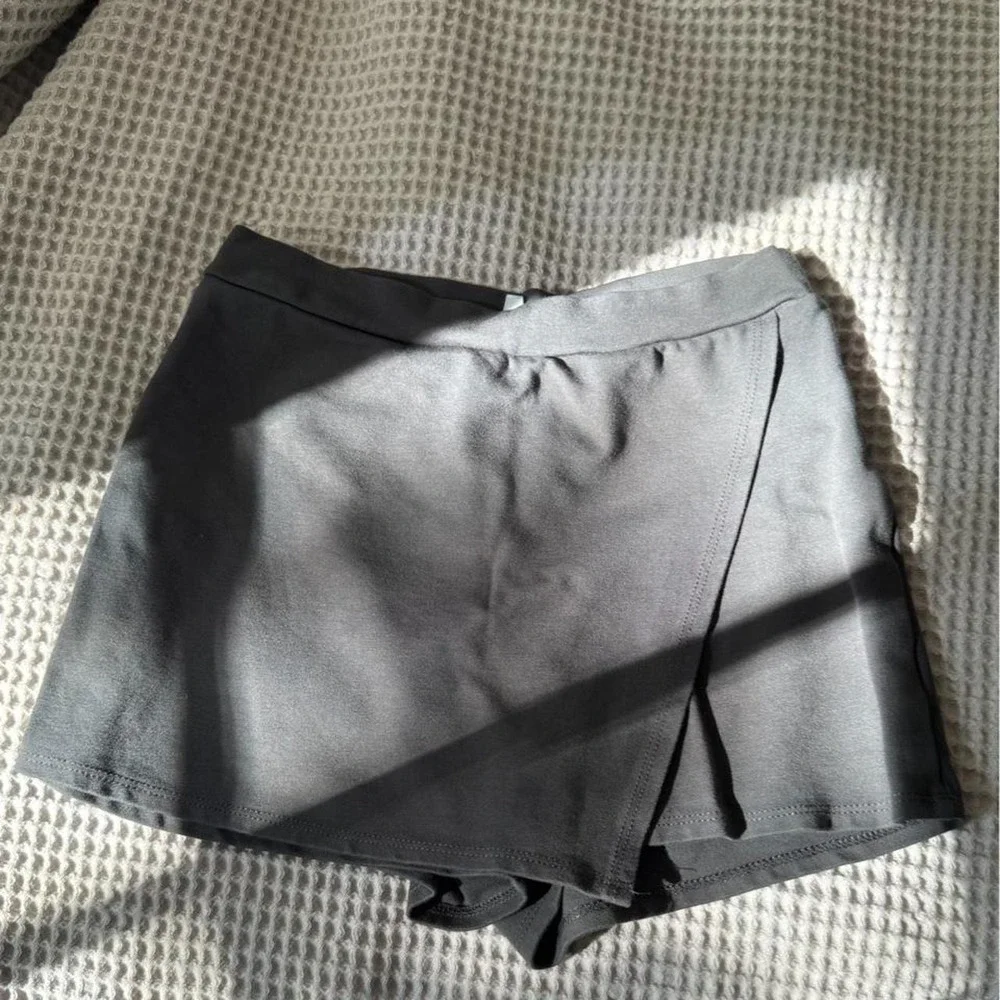 Gray mini skirt with built in shorts size medium